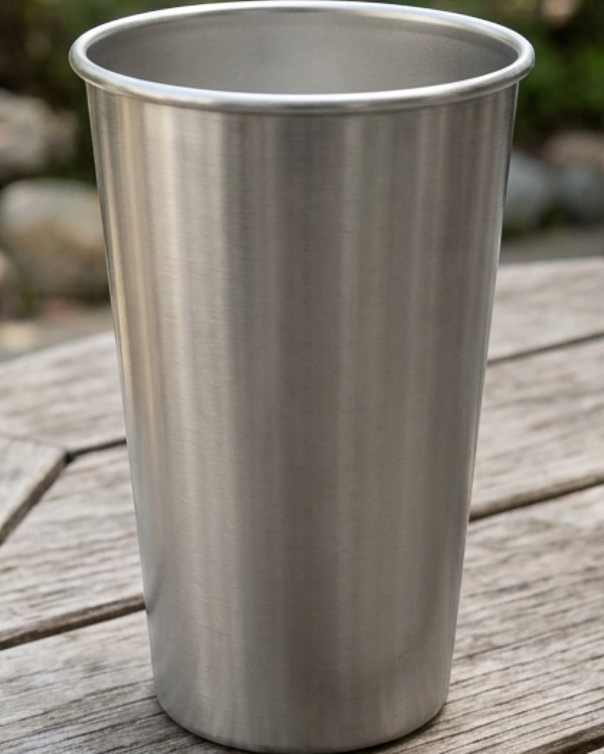 Btykd Straight Single-Wall Stainless Steel Pint Cup 16 oz Satin Silver - Lifestyle view