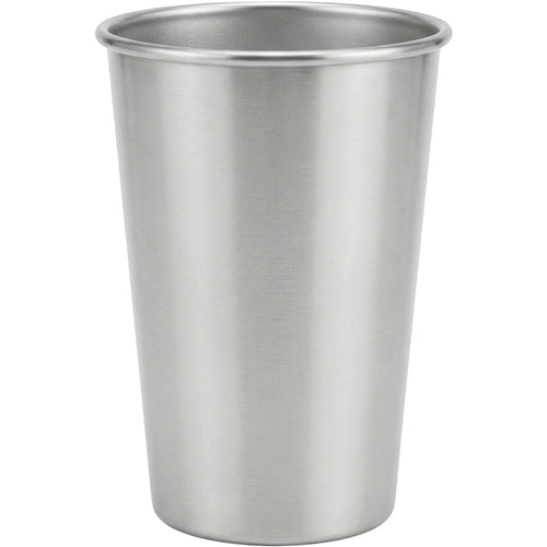 Btykd Straight Single-Wall Stainless Steel Pint Cup 16 oz Satin Silver - Product view