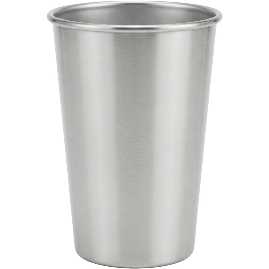 Btykd Straight Single-Wall Stainless Steel Pint Cup 16 oz Satin Silver
